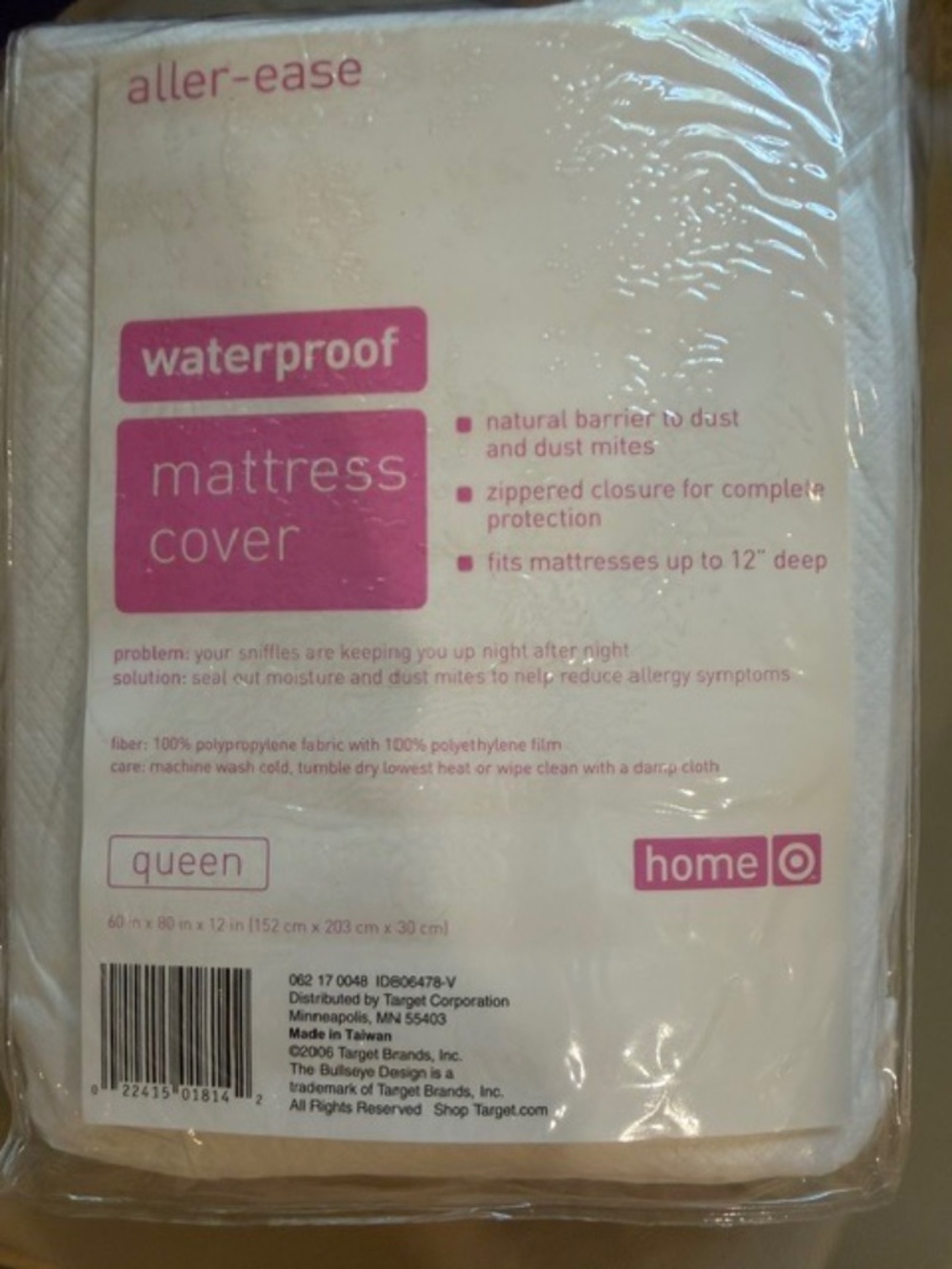 Waterproof Mattress Cover Aller- ease. Queen size